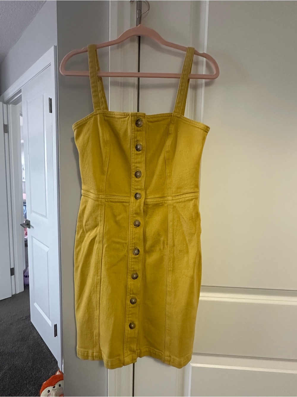Wilfred Yellow Button-Front Mini Dress